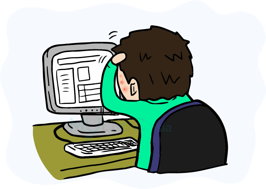Acne Skin With Computer - Face (914x651)