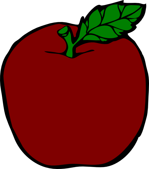 Apple Drawing Black And White (522x593)