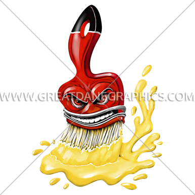 Angry Paintbrush - Decal (385x385)