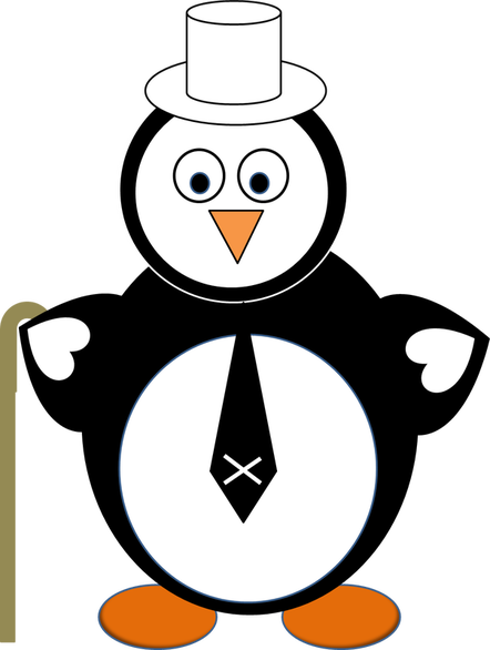 Fun Friday Penguin - Ms Word Shapes Exercise (442x586)