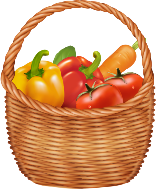 Vegetables Basket Png Clipart Picture - Basket Full Of Vegetables (548x661)