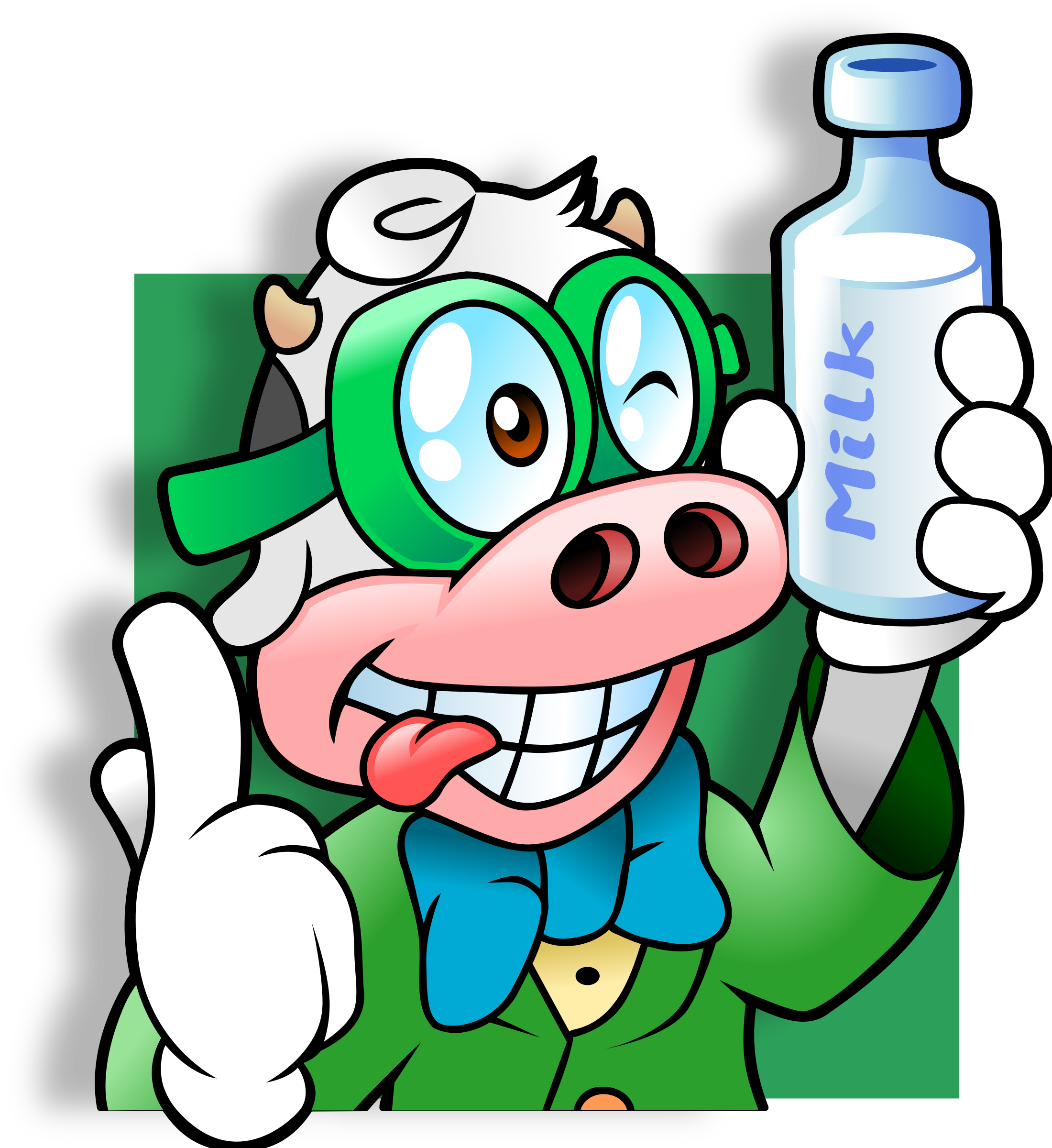 Clipart - Nerd Cow (2200x2400)