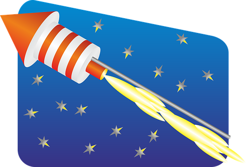 Rocket New Year's Eve Fireworks New Year's - Orange & White Fireworks Rocket Mugs (500x340)