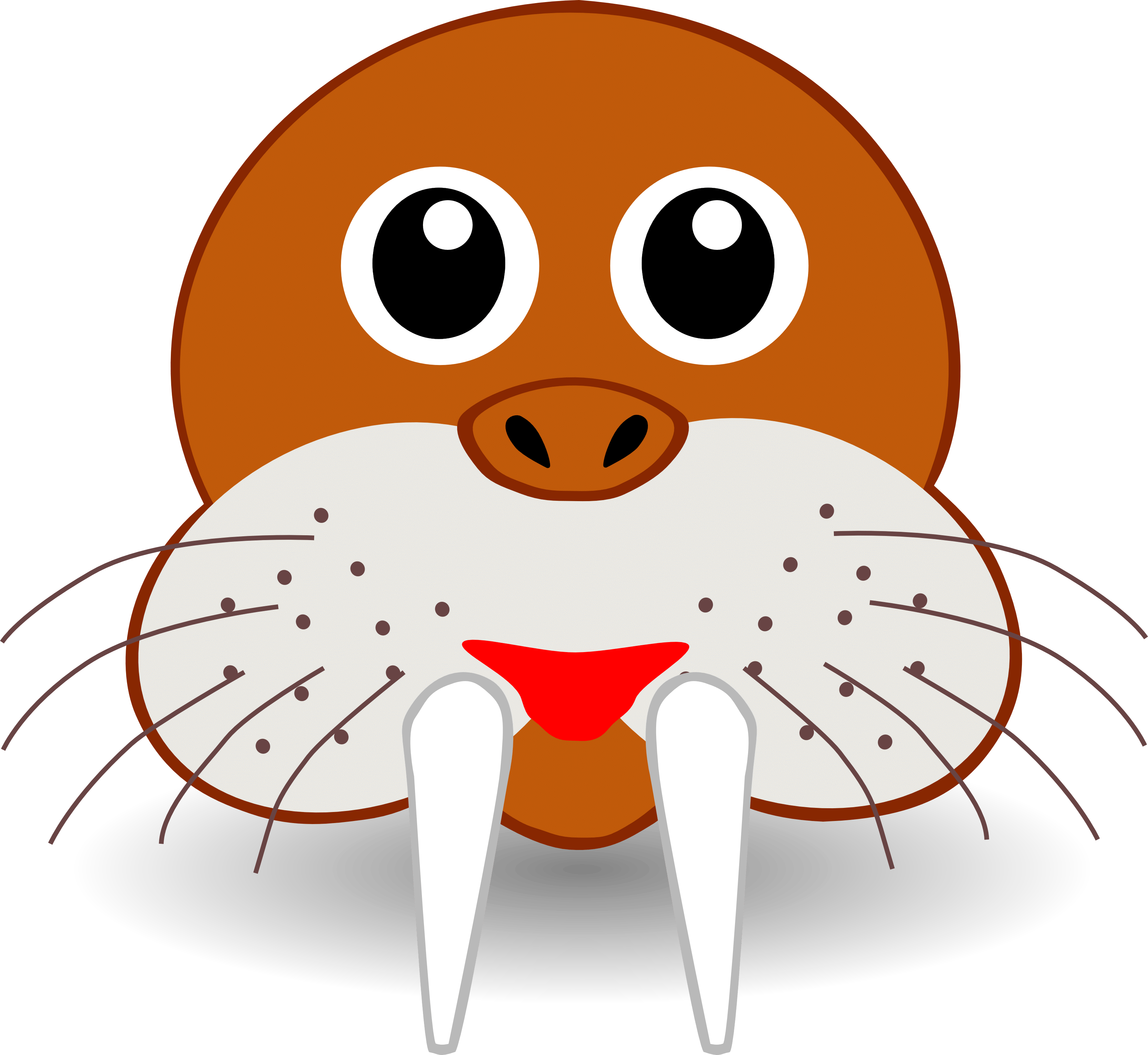 Big Image - Walrus Face Cartoon (3333x3061)