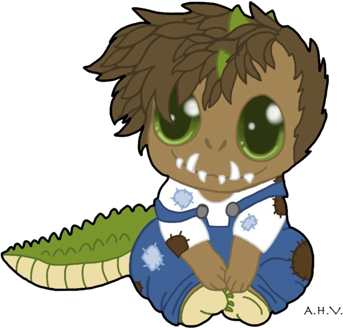 Clipart Alligator Chibi - Alligators (900x675)