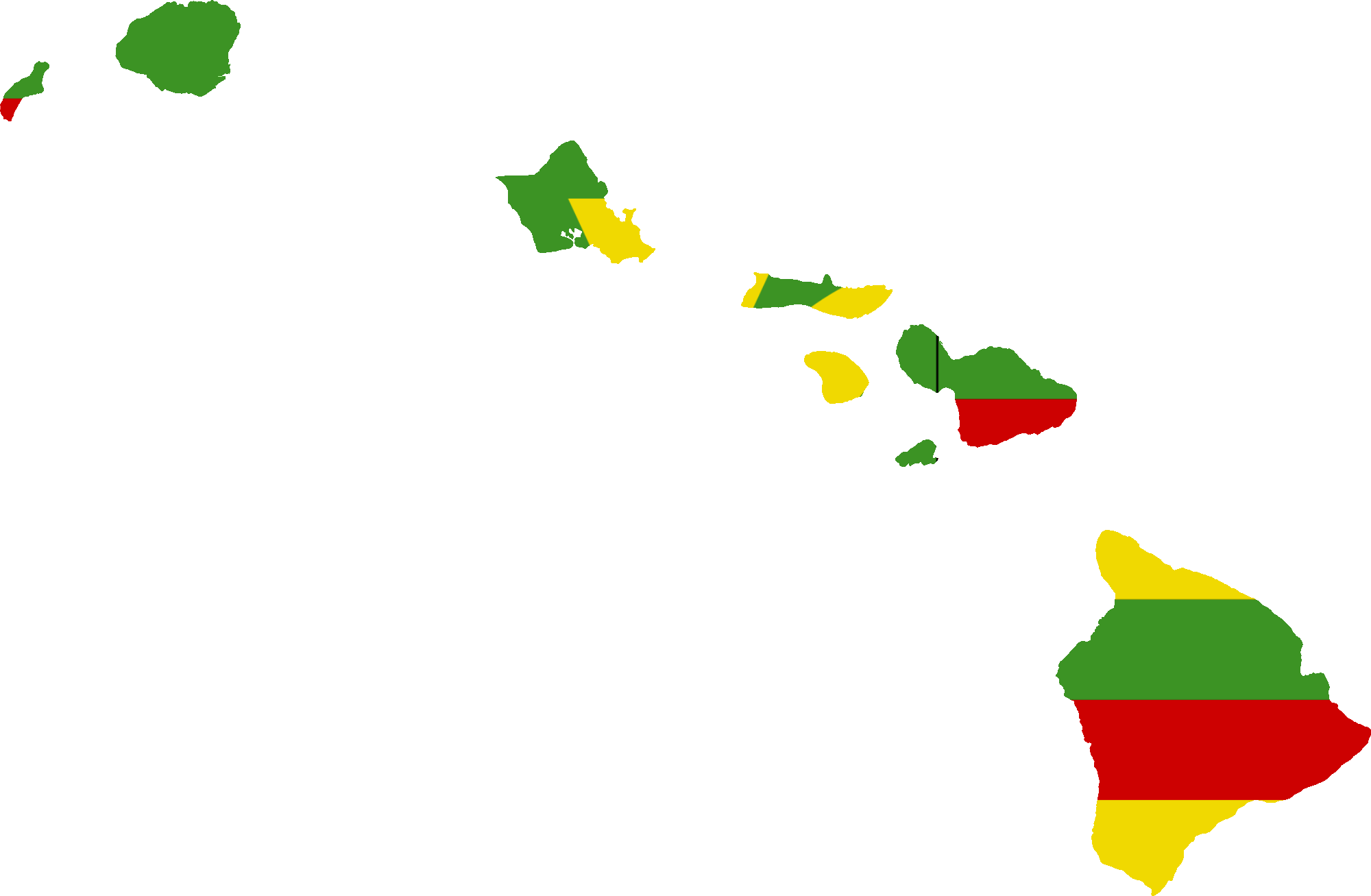 Bullet Point Vector - Hawaiian Hoary Bat Map (2000x1307)