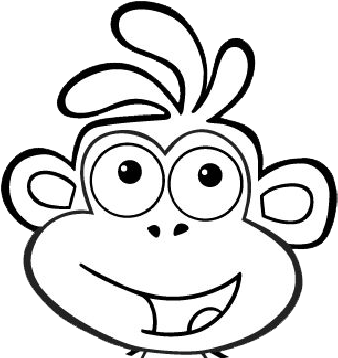 Dora Explorer - Monkey - Monkey Dora The Explorer Colouring (504x360)