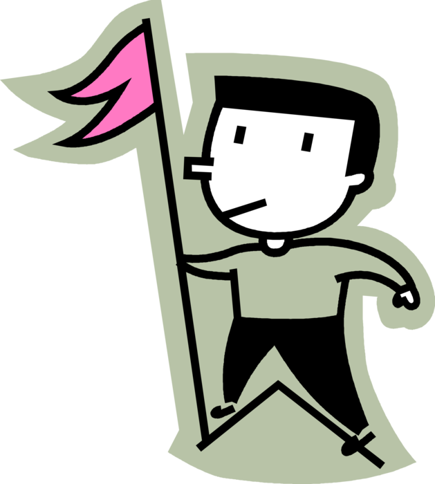 Summit Clipart Mountain Climber - Flag (629x700)