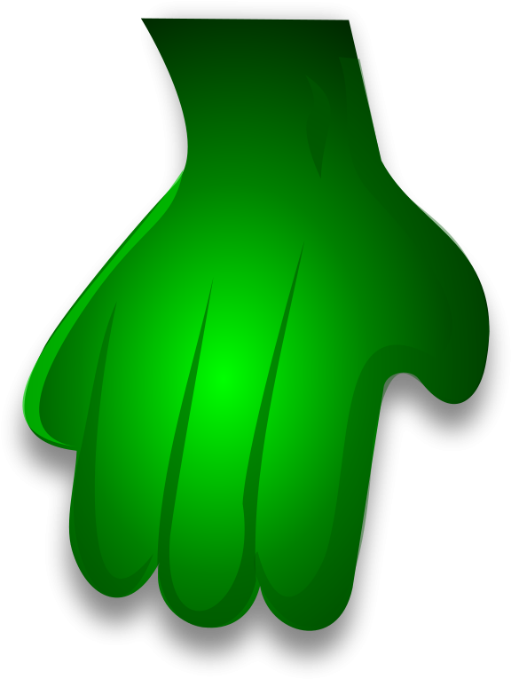 Green Hand Clip Art (607x800)
