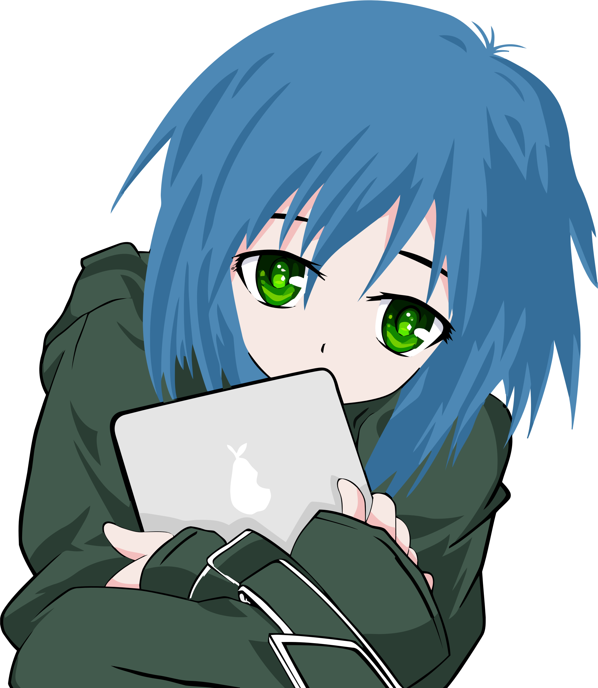 Big Image - Cute Anime Girl Vector (2027x2332)