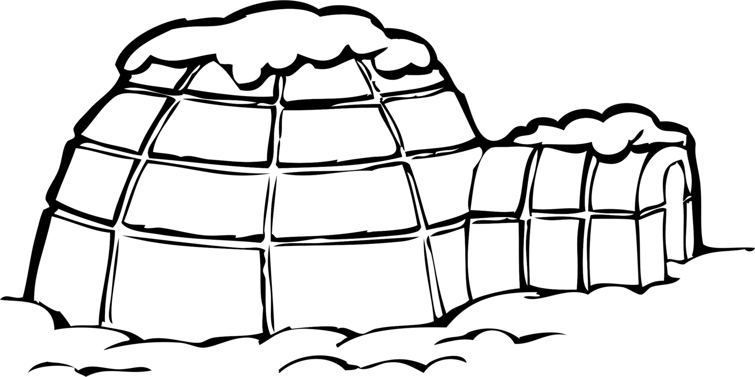 Eskimo Sketch - Igloo Transparent Background (1500x750)
