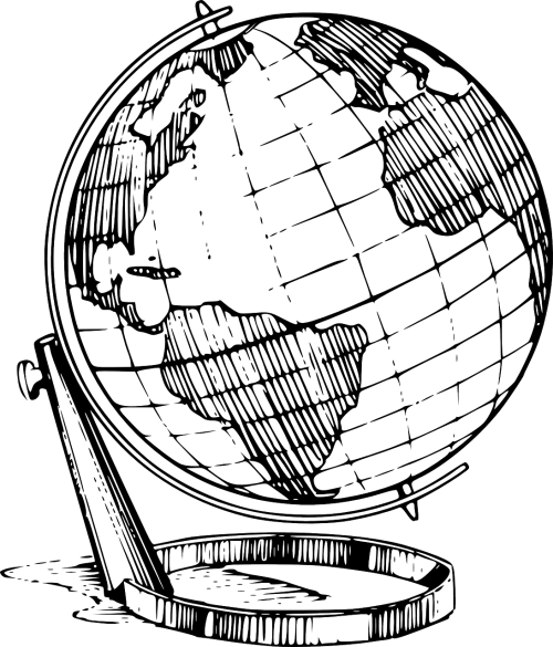 Terrestrial Vector Graphics - Globe Drawing (500x585)