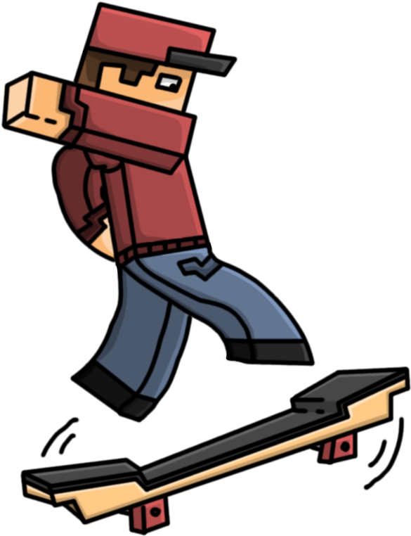 Vector Royalty Free - Minecraft Skateboarding (1000x1000)