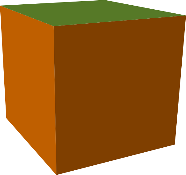 Cube Clipart Green Cube - Brown Cube Clipart (600x563)