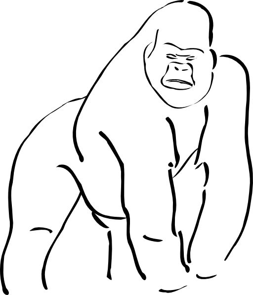 Gorilla - Cross River Gorilla Outline (512x596)