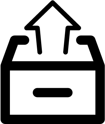 Up Arrow From Drawer Outline Vector - Box Arrow (400x400)