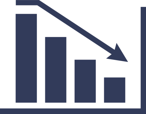 Bars Decrease Drop Arrow - Chart (512x398)