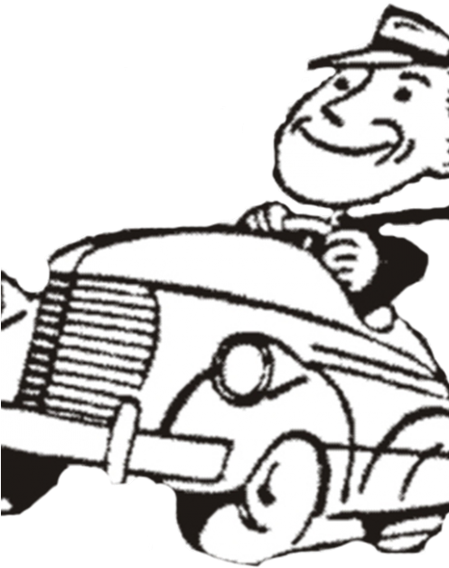 Driving A Car Drawing (496x661)