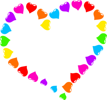 Borders And Frames Download Computer Rainbow - Rainbow Hearts Transparent (367x340)