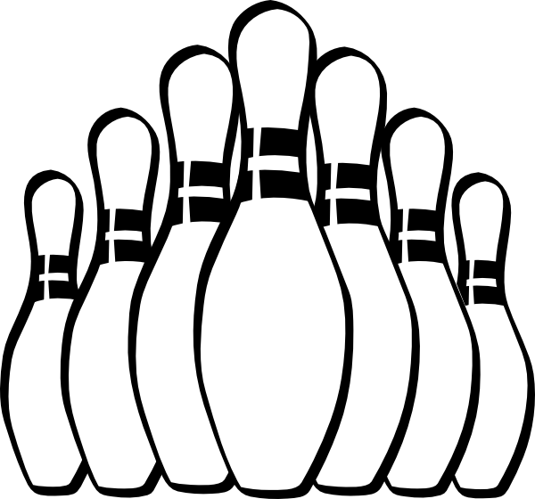 Bowling - Bowling Pins Clipart (600x560)