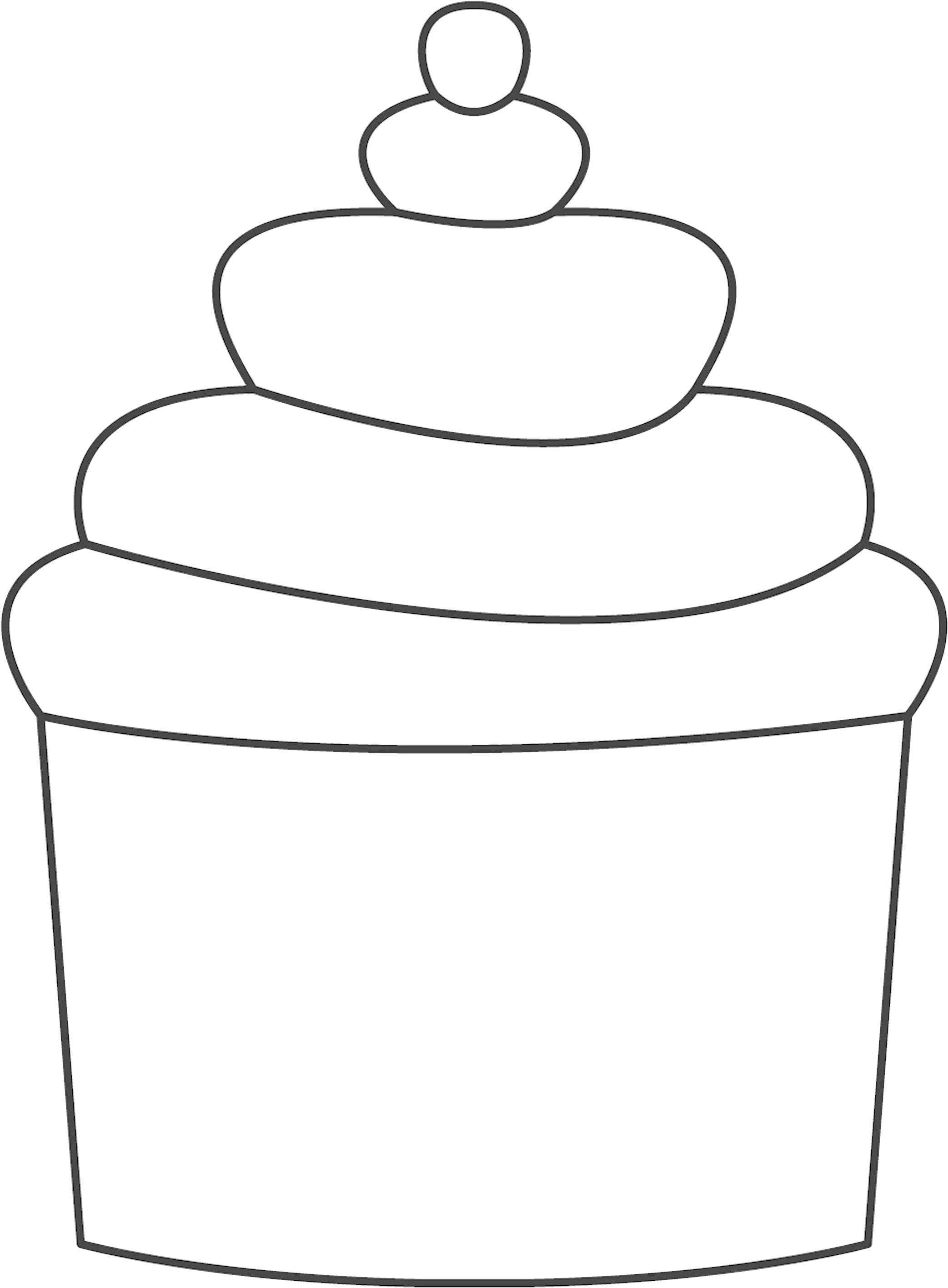 Cupcake - Line Art (2480x3066)