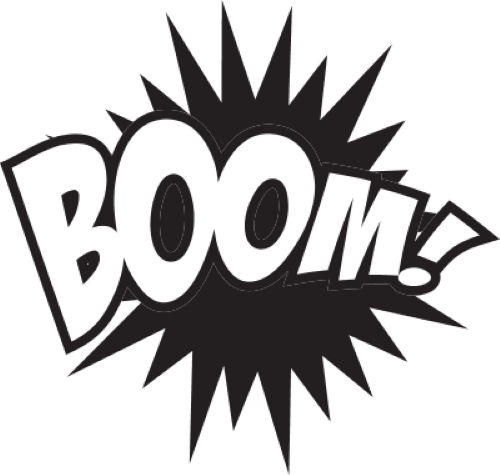 Use Image - Comic Sounds Black And White (500x475)