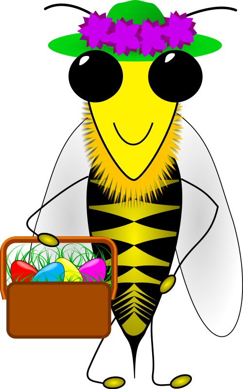 Western Honey Bee Easter Bunny Bumblebee - Easter Bee Clipart (500x800)