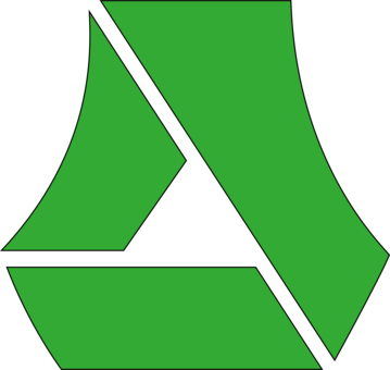 Triangle Line Green Leaf - Clip Art (359x340)