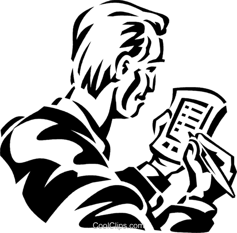 Man Using An Electronic Day Timer Royalty Free Vector - Illustration (480x471)