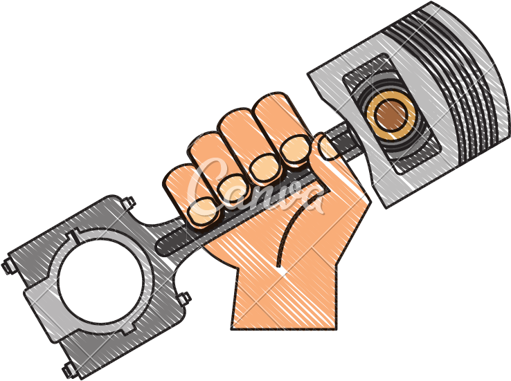 Hand With Piston Engine Piece Icon - Hand With Piston Engine Piece Icon (800x800)