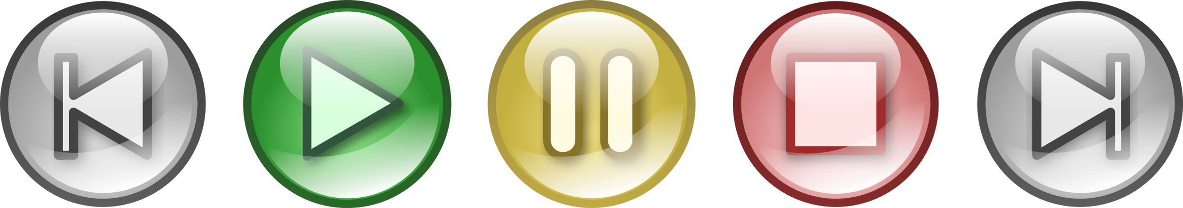 Pause Button Clipart Audio Play - Pause Button Clipart Audio Play (2400x422)