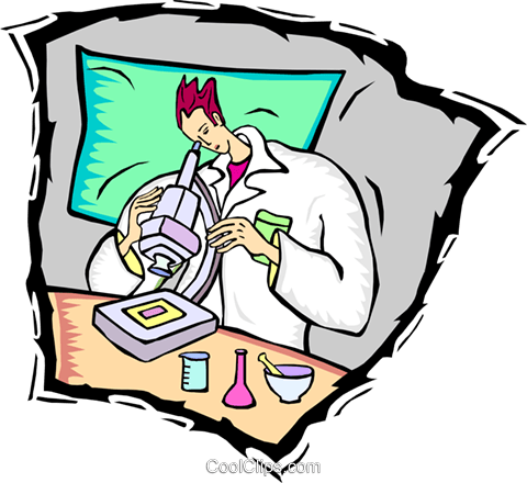Lab Technician With A Microscope Royalty Free Vector - Lab Technician With A Microscope Royalty Free Vector (480x440)