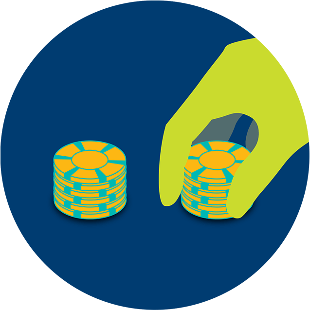 A Hand Places A Stack Of Chips Next To Another Stack - A Hand Places A Stack Of Chips Next To Another Stack (637x637)