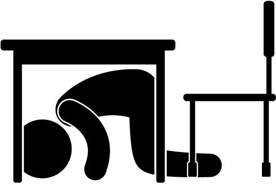 School And Study - Hide Under Desk Icon (640x480)