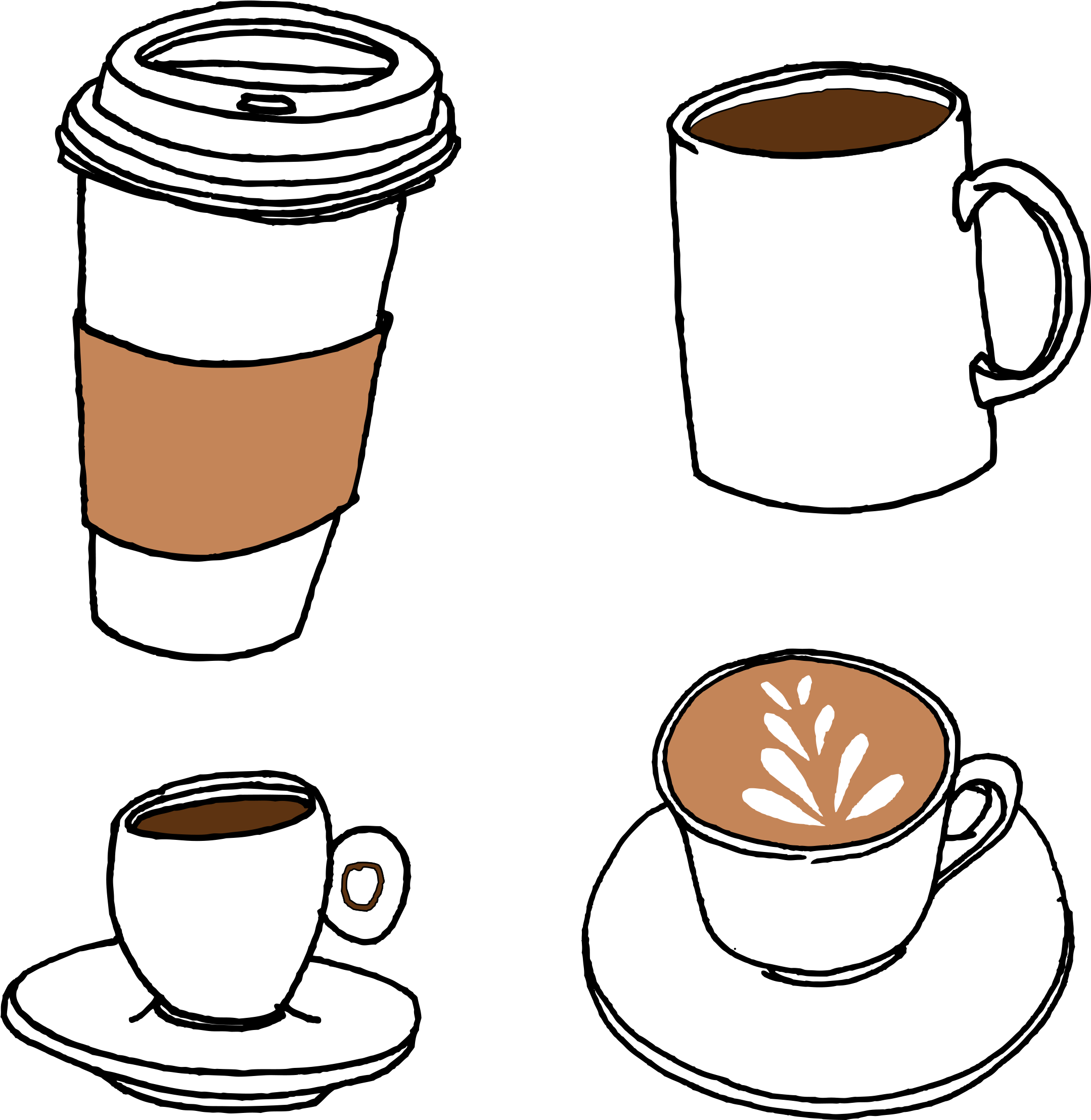 Drawing Coffee Cup - Drawing Coffee Cup (3000x3000)