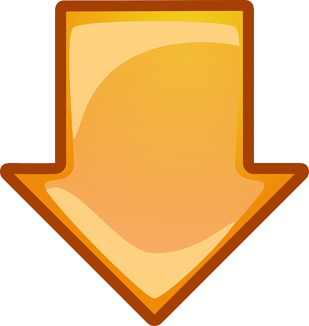 Quick Links To Oer Image Source Sites - Down Arrow Orange (606x640)