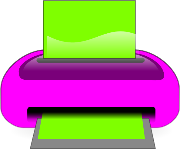 Pink Printer Clipart (600x491)