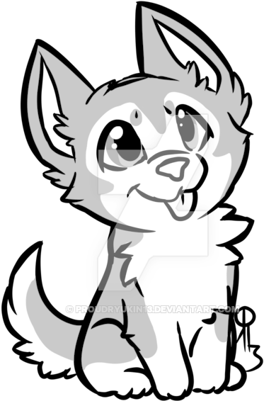 Drawn Husky Chibi - Alaskan Husky Drawing (600x600)
