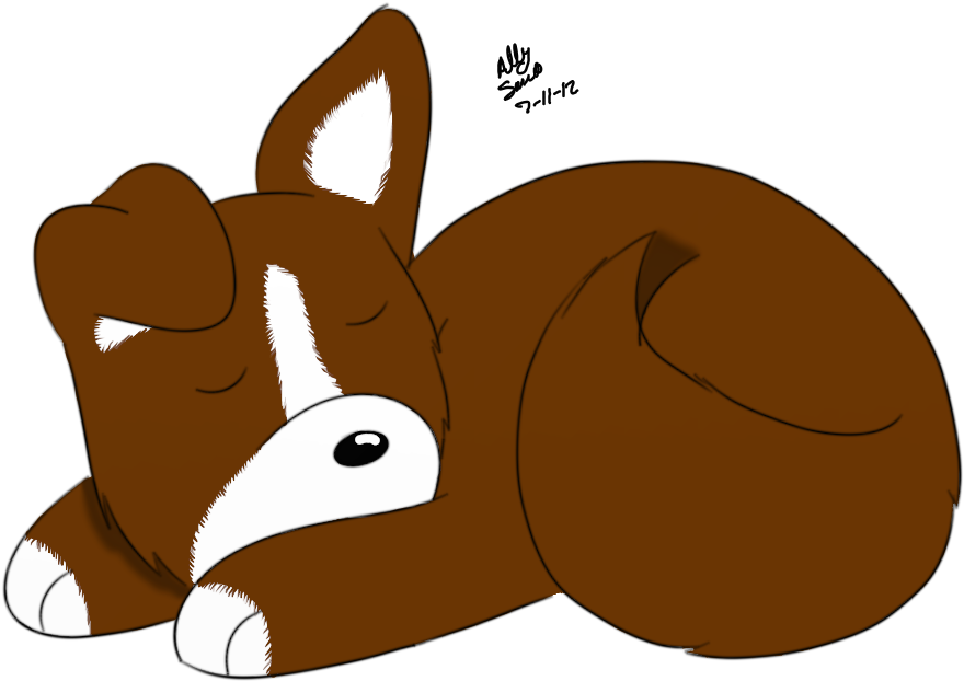 Sleeping Puppy Drawing - Cartoon (1000x1000)