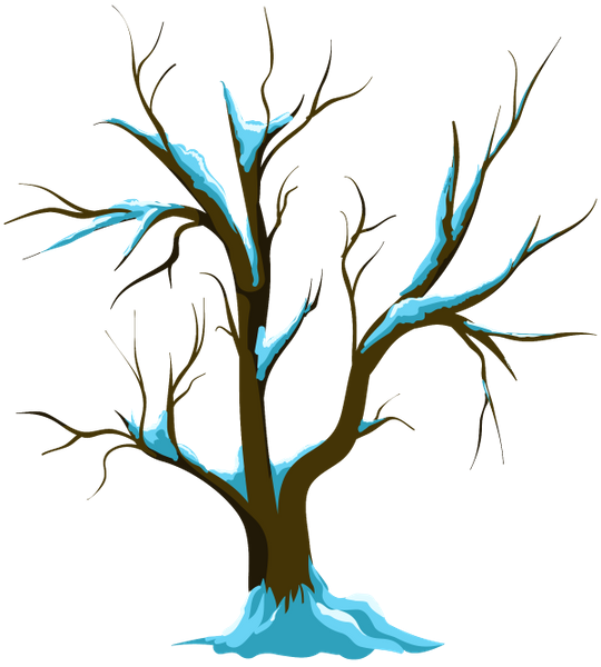 Дерево, Снег, Сухое Дерево - Same Tree Different Seasons (540x600)