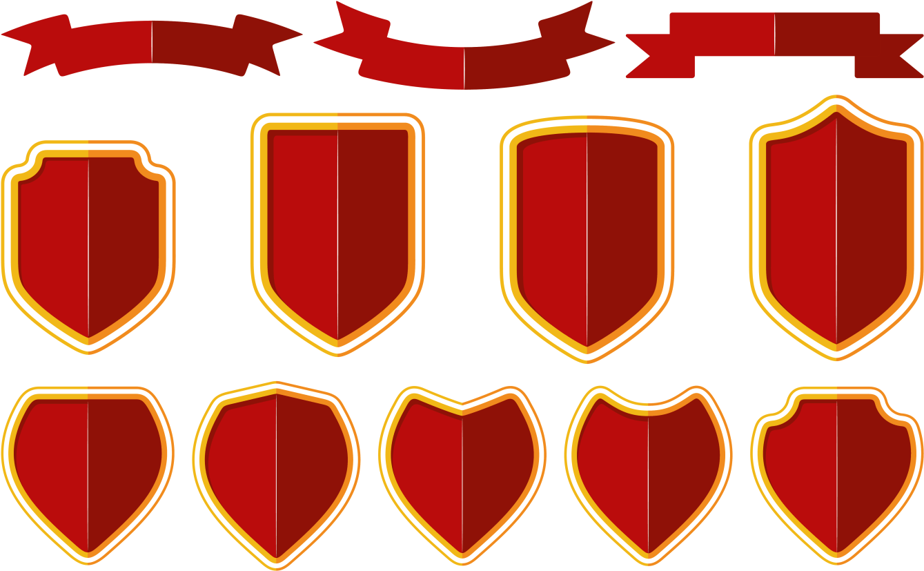 Free Vector Shield Shapes - Free Vector Shield Shapes (1400x980)