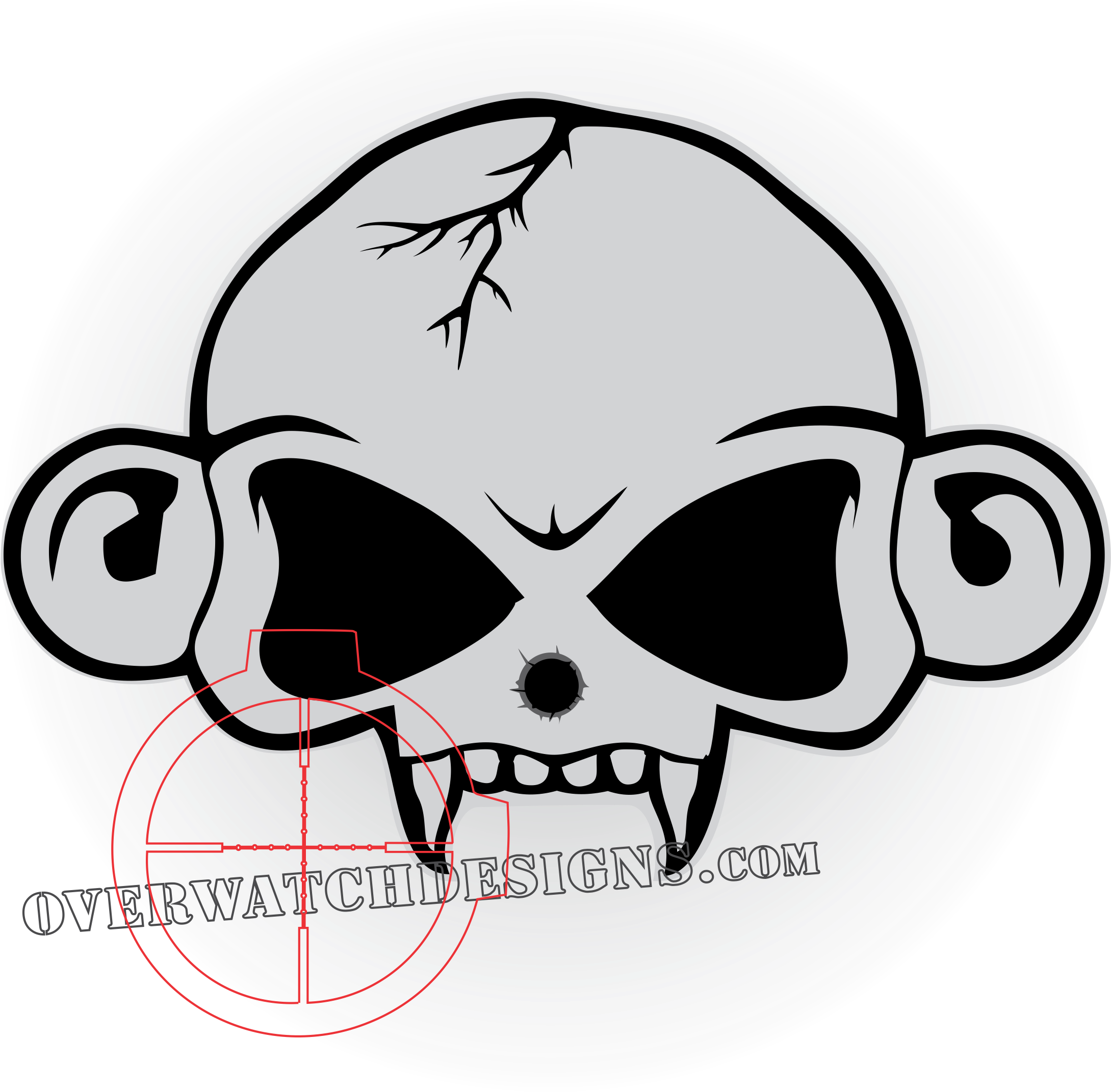 Skull Clipart Monkey - Skull Clipart Monkey (2401x2393)