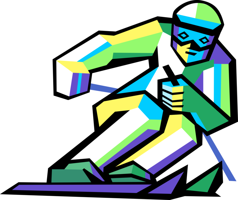 Vector Free Alpine Skier Races Down The Vector Image - Vector Free Alpine Skier Races Down The Vector Image (830x700)