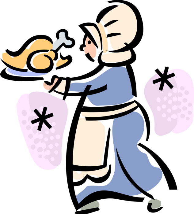 Serves Thanksgiving Dinner Vector - Serves Thanksgiving Dinner Vector (633x700)
