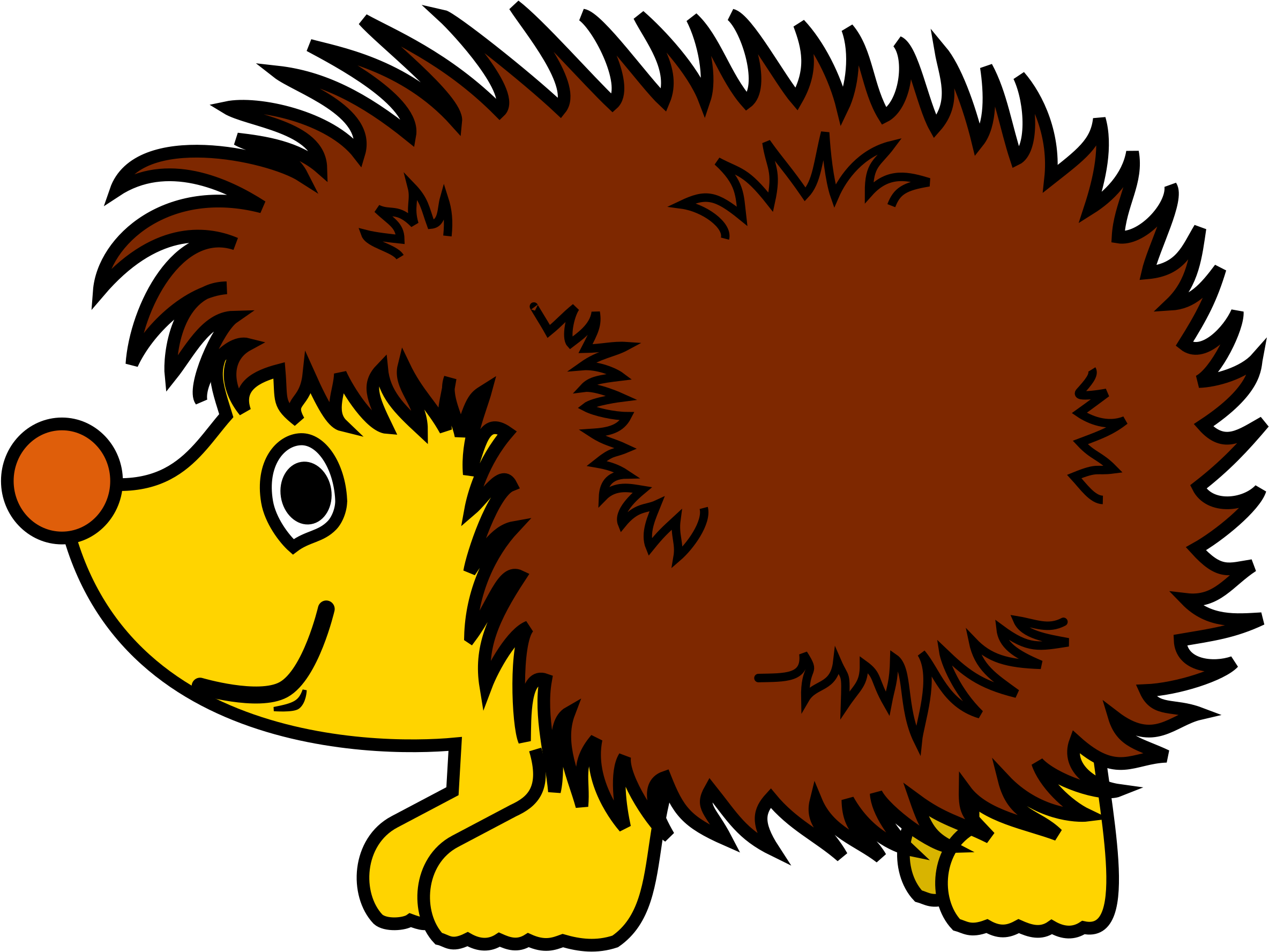 Big Image - Hedgehog Clipart (2400x1808)