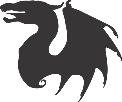 Drache, Drachen Vektor - Силуэт Дракон (408x340)