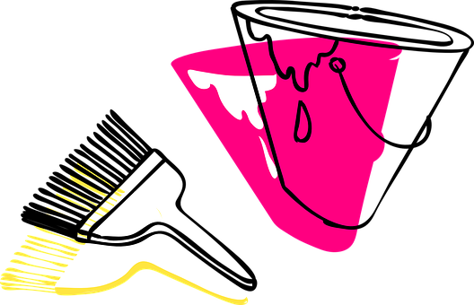 Farbe, Pinsel, Werkzeug, Eimer - พู่กัน Png (528x340)