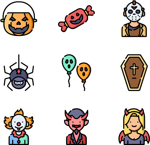 Halloween Design Elements Vector Icon Set - Halloween Design Elements Vector Icon Set (600x564)