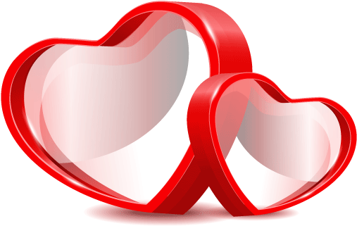 Three-dimensional Red Double Heart Vector Material - Three-dimensional Red Double Heart Vector Material (800x800)