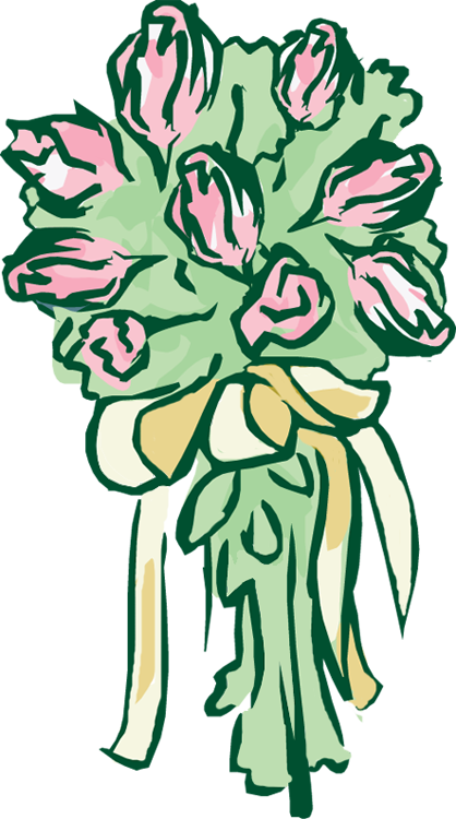 Wedding - Flowers - Clip - Art - Wedding Flower Cartoon Png (418x750)